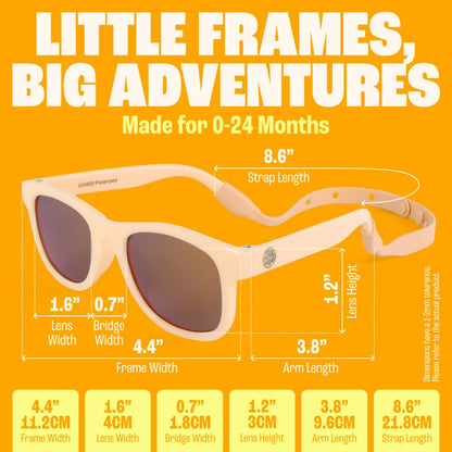 Polarized Baby Sunglasses with Strap - Unbreakable Flexible Toddler Sunglasses for Toddlers Newborn 0-24 Months