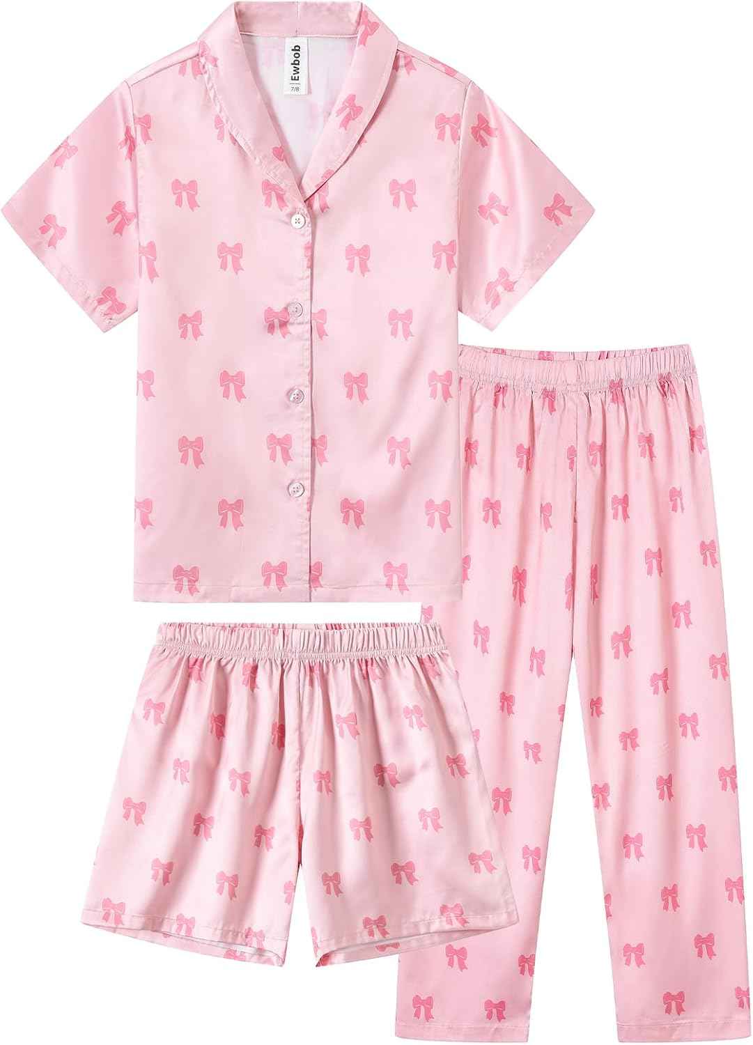 Pyjamas Girls Children, Cute Pyjama Sets, Satin Pyjamas for Girls 5-14 Years