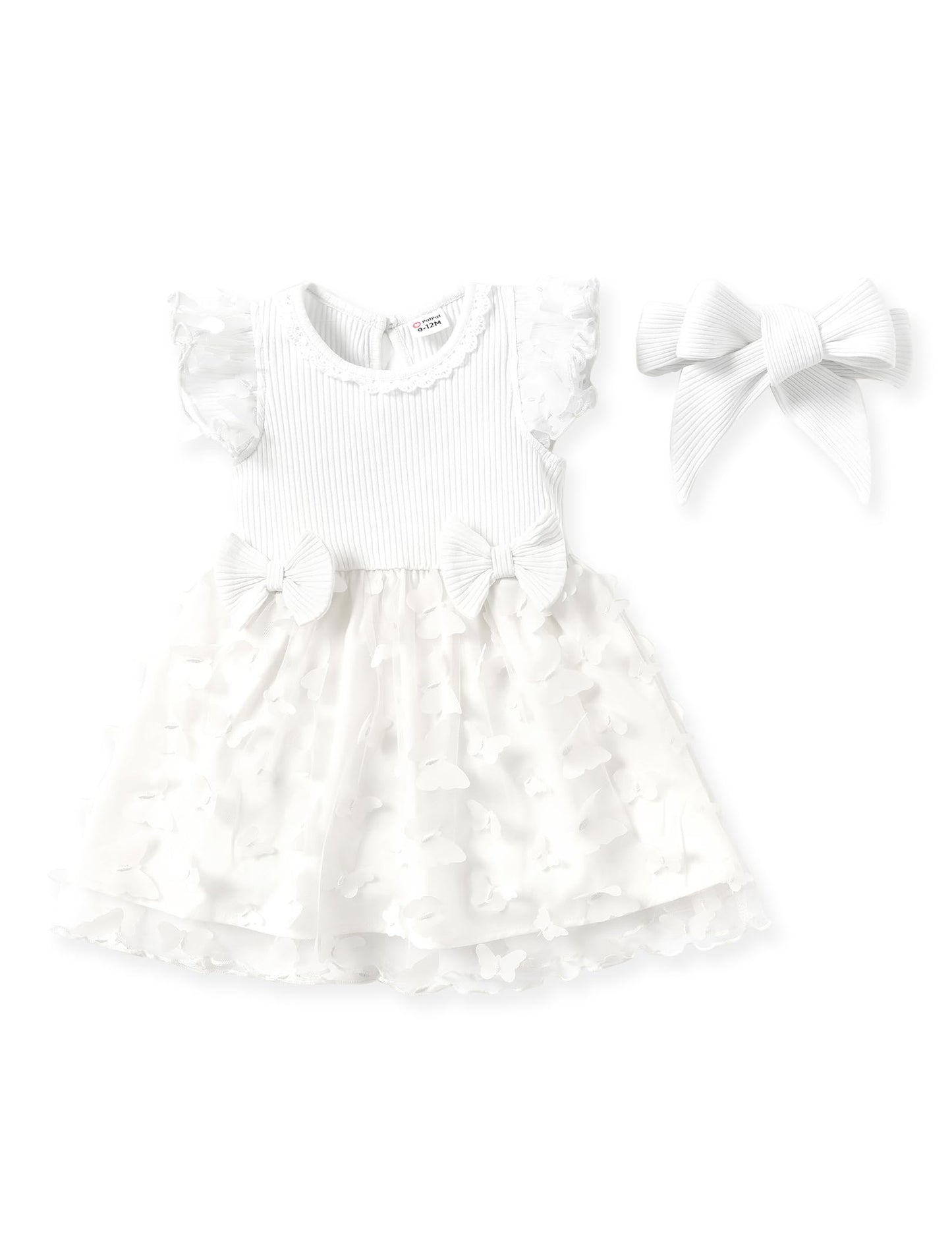 PATPAT Baby Girls' Tulle Dress with Long Sleeves, Tutu for Toddlers, Perfect as a Flower Girl or Christmas Party Birthday Long Sleeve Princess Dress, 3-24 Months