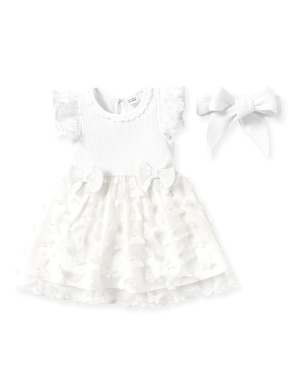 PATPAT Baby Girls' Tulle Dress with Long Sleeves, Tutu for Toddlers, Perfect as a Flower Girl or Christmas Party Birthday Long Sleeve Princess Dress, 3-24 Months