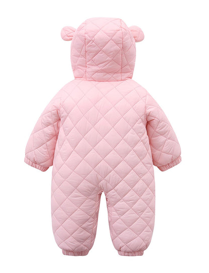 SEAUR Toddler Baby Winter Snowsuit Windproof One Piece Buffer Padded Romper Warm Hooded Outerwear for Baby 6-24 Months