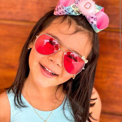 Hifot Sonnenbrille Kinder für Mädchen, Kinder Pilotenbrille mit Edelstahl Metall Gestel Kleinkind Sonnenbrille Kinder Sonnenbrillen 3-12jahre