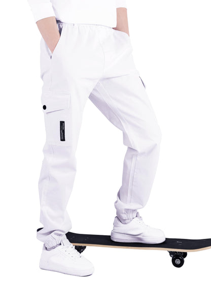 CAMLAKEE Kinder Jungen Cargohose Jogger Hose mit elastischem Bund