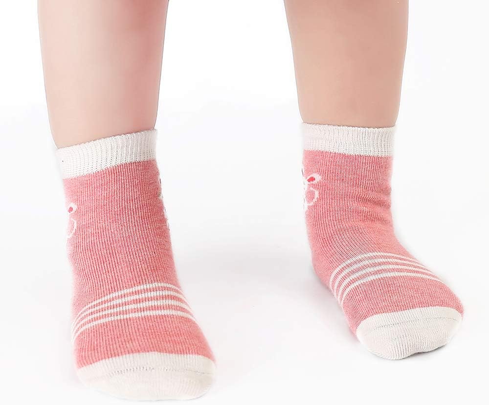 Rosa Baumwolle Baby Mädchen Socken,9 Paar Süß. Kleinkind Mä dchen Socken mit Griffen