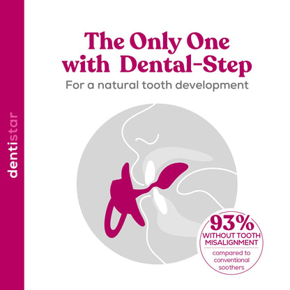 Dentistar® Silikon Schnuller 3er-Set – Größe 1 Schnuller 0-6 Monate – Zahn- & kieferfreundlicher Nuckel mit Dental-Stufe – BPA-frei – Made in Germany - Kirschblüte - Meloni2