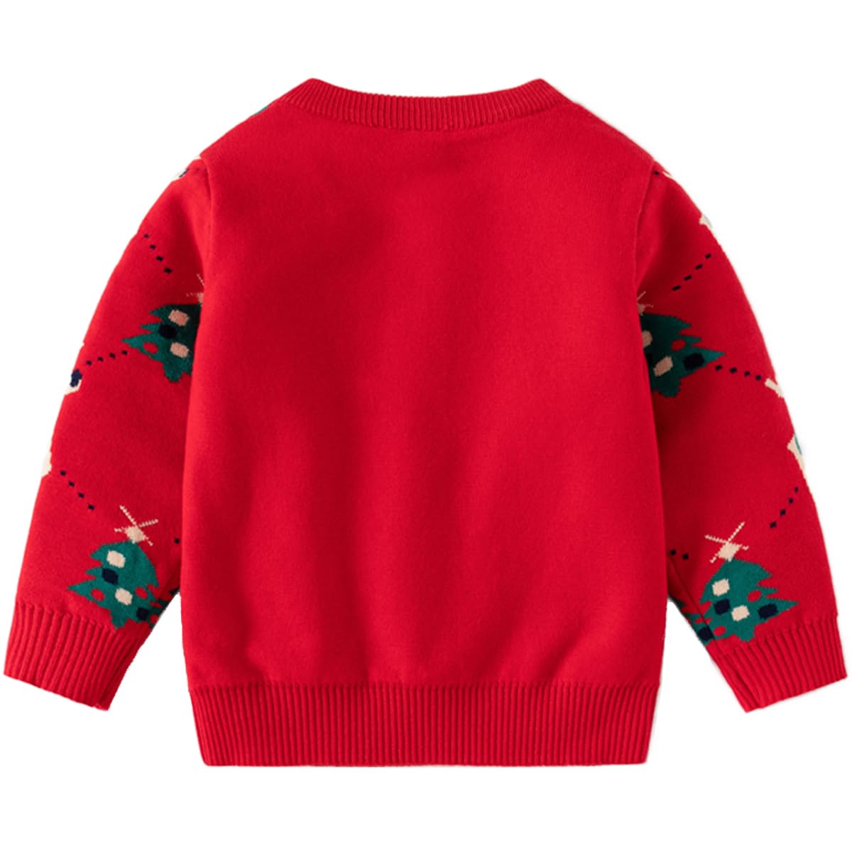 Fandecie Children's Christmas Jumper Cotton Crew Neck Christmas Elk Santa Sweater Girls Boys Sweatshirt Jumper 2-7 Years