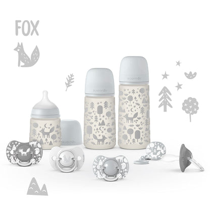 Suavinex, Set mit 2 Schnullern für Babys 0-6 Monate, Symmetrisch, Super weich und flexibel, Dreams Pink, 2er-Pack
