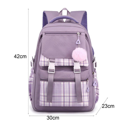 College Campus Schoolbag Weibliche Koreanische Version Schule Rucksack Belastung Linderung Mädchen Schultasche Junior Schulter Rucksack Reiner Farbeinkaufsrucksack