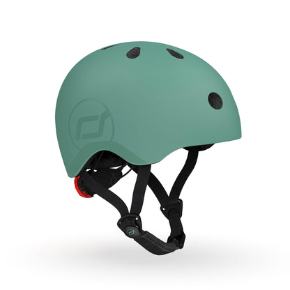 Scoot and Ride Baby Helmet with Adjustable Straps - Matte Finish - Small and Medium - Includes LED Safety Light and Soft Fleece Padding for Extra Protection