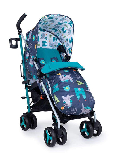 Cosatto Supa 3 Pushchair – Lightweight Stroller from Birth to 25kg - Compact Fold, Shopping Basket, Footmuff (Dragon Kingdom) | Mit UPF100+ Verdeck, Regenschutz und Sommerauflage für komfortable Fahrten bei jedem Wetter.
