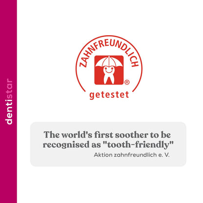 Dentistar® Silikon Schnuller 3er-Set – Größe 1 Schnuller 0-6 Monate – Zahn- & kieferfreundlicher Nuckel mit Dental-Stufe – BPA-frei – Made in Germany - Kirschblüte - Meloni2