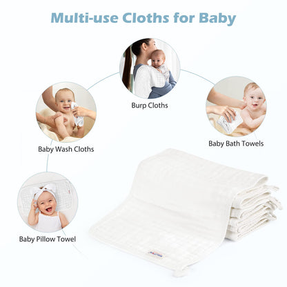 Maliton 6 Stück Baby Spucktücher für Jungen/Mädchen,aus 100% Baumwollem,weich, langlebig, luftdurchlässig und extrem saugstark (Zoo-Muster),50x25cm