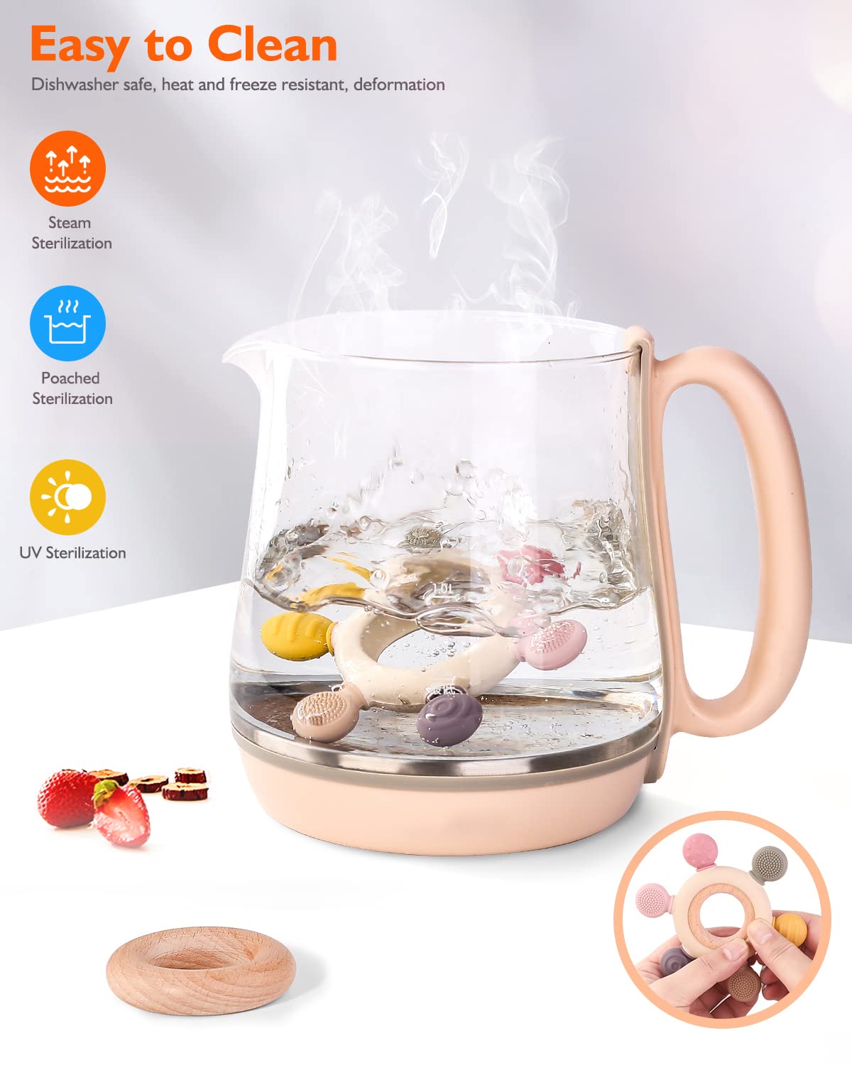 Beißring für Babys, Baby Zahnen Spielzeug aus Silikon, Ruder Greifling Beißspielzeug, BPA-frei Zahnen Nursing Zubehör für 3-6 6-12 Monate Kleinkinder, mädchen Junge Geschenk(Ruder B)