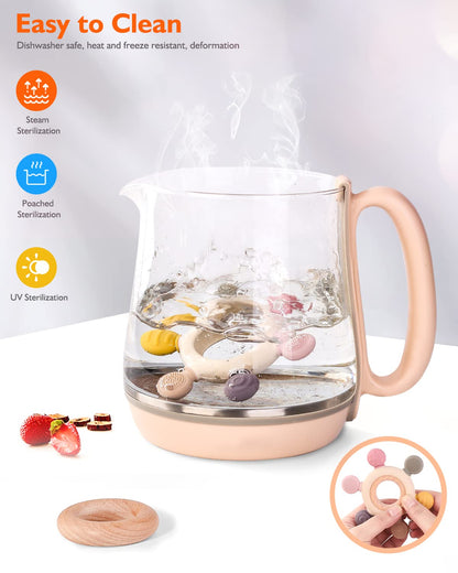 Beißring für Babys, Baby Zahnen Spielzeug aus Silikon, Ruder Greifling Beißspielzeug, BPA-frei Zahnen Nursing Zubehör für 3-6 6-12 Monate Kleinkinder, mädchen Junge Geschenk(Ruder B)