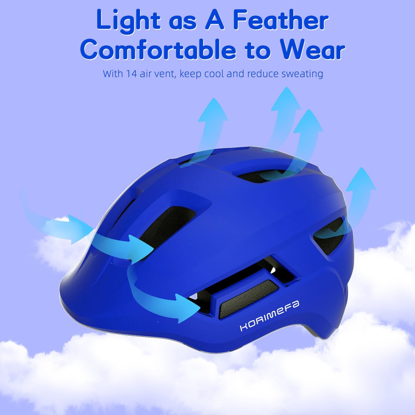 KORIMEFA Toddler Helmet Children's Bicycle Helmet Baby Multi-Sport Adjustable Helmet Sports Helmet Cycling Bicycle Scooter Skateboard Helmet Lightweight for Children Boys Girls from 2-8 Years Old