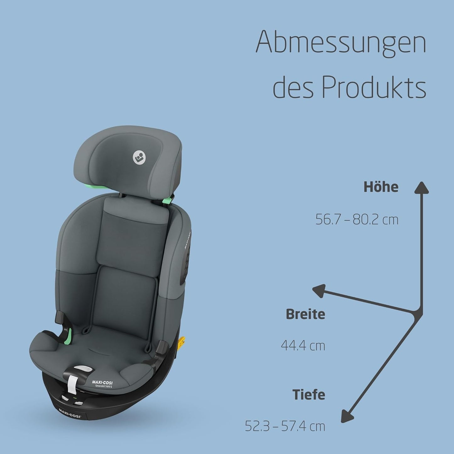 Maxi-Cosi Titan S i-Size, Child Car Seat, 15 months-12 years (76-150cm), ISOFIX Car Seat, 5 Recline Positions, 13 Headrest Positions, G-CELL Protection, 5-Point Safety Harness, Tonal Graphite - Meloni2