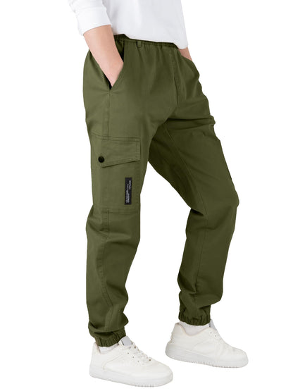 CAMLAKEE Kinder Jungen Cargohose Jogger Hose mit elastischem Bund
