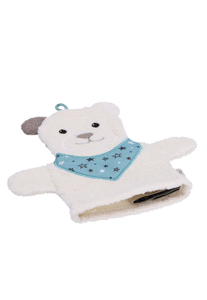 Sterntaler Spiel-Waschhandschuh Bär Ben, Größe: 22 x 24 cm, Mittelgrün