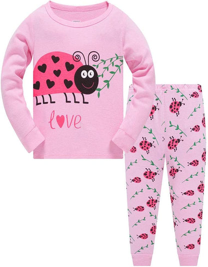 TEDD Girls' Pyjamas, Cotton, Cute, Unicorn, Long Sleeves, Two-Piece Pyjamas Set, Kids’ Sleepwear, Winter, Christmas, Sizes 1-12 Years