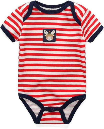 Kiddiezoom Baby Boys Pack of 3 Short-Sleeved Bodysuit Organic Onesies
