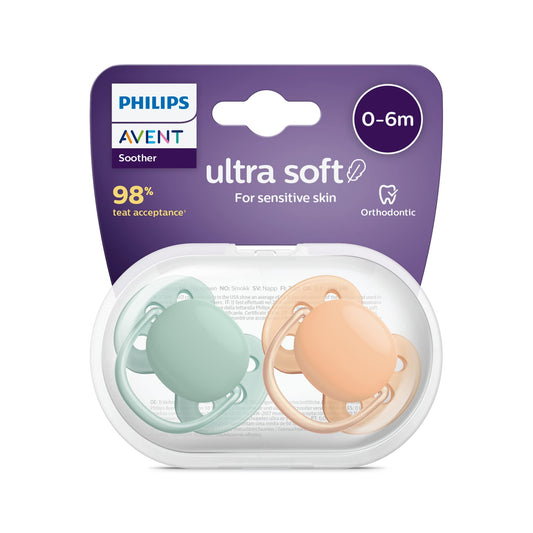 Philips Avent ultra soft Schnuller - 4er Pack, BPA-freier, extra weicher Schnuller für Babys von 0-6 Monaten, inklusive Transport- und Sterilisationsbox, (Modell SCF091/35) - Meloni2