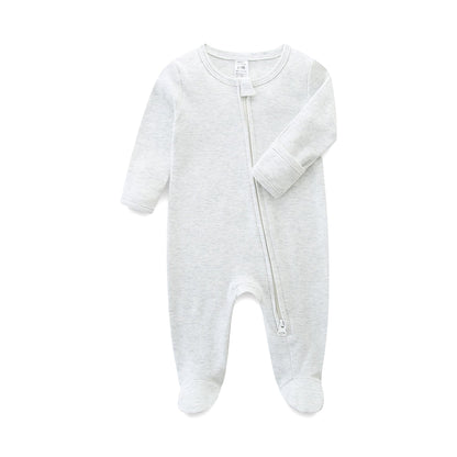Baby Schlafanzug, Baby Strampler, Neugeborene Strampler Doppelreißverschluss, Baumwolle Langarm Schlafanzug Neugeborene, Schlafstrampler Pyjam Kleidung für Junge Mädchen 0-3 Monate