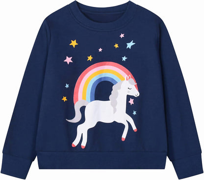 Gumyoss Sweatshirt Mädchen Pullover für Kinder Mädchen Baumwolle Sweater Kleinkind Mädchen Langarm Tops Alter 2-8 Jahre