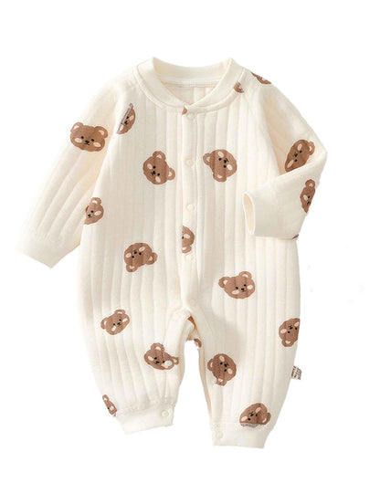 Newborn Unisex Romper, Long Sleeve Jumpsuit, 100% Cotton, Soft & Comfortable, for Outerwear & Sleepwear, Suitable for All Seasons