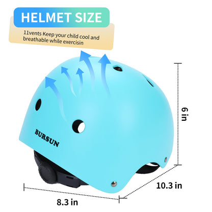 BURSUN Kinder Fahrradhelm Kinderhelm Skaterhelm für Alter 2-16 Jahre Jungen Mädchen, Kinderhelm für Fahrrad Roller Skateboard Scooter Roller Skating
