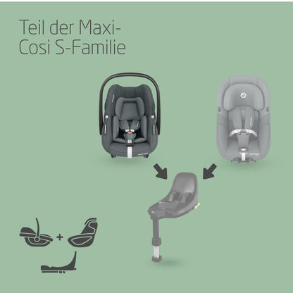 Maxi-Cosi Pebble i-Size, Babyschale, 0–15 Monate, 0–13 kg, 40–83 cm, leichter i-Size Kindersitz, Click&Go-Installation, G-CELL Seitenaufprallschutz, Sitzverkleinerer, Tonal Black - Meloni2