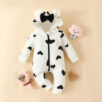 Baby Strampler Neugeborenen Herbst Winter Overall Kleinkind Tier Kostüm Overall mit Kapuze Langarm Bodysuit für Baby Mädchen Jungen Kuscheln