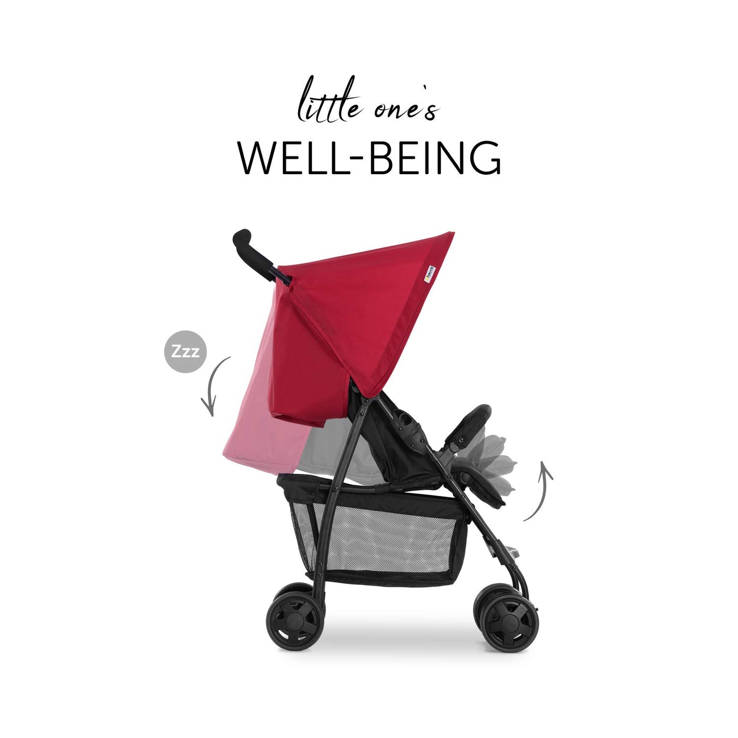 Hauck Lightweight Stroller up to 18 kg with reclining function from birth, small foldaway, sun canopy, large basket