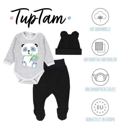 TupTam Baby Clothes Set Body Romper Hat Teddy Bear