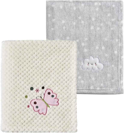 CREVENT Kleine Flauschige warme Baby-Überwurfdecke für Jungen, Kleinkinder, Kinderbett, Kinderwagen, 75 cm x 100 cm, graue Wolke