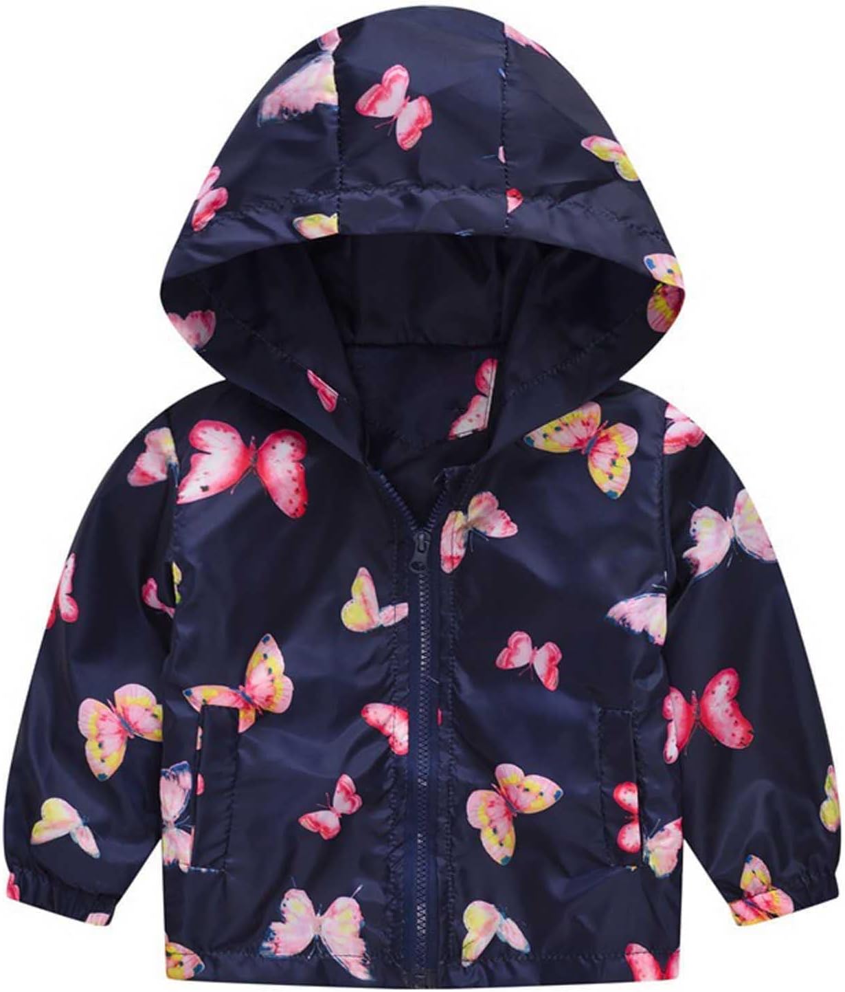 KQIVAM Children's Rain Jacket Transition Jacket Waterproof Outdoor Jacket Windproof with Hood Waterproof Jacket for Children Unisex Rainwear for Girls and Boys 
