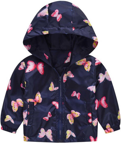 KQIVAM Children's Rain Jacket Transition Jacket Waterproof Outdoor Jacket Windproof with Hood Waterproof Jacket for Children Unisex Rainwear for Girls and Boys 