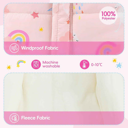 JiAmy Baby Snowsuit, Toddler Winter Romper Girls Boys Winter Jumpsuit with Hood Long Sleeve Jumpsuit Cute Prints for 3-24 Months