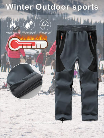 HFDWYJ Children's Softshell Trousers with Fleece Lining Waterproof Trousers Children's Outdoor Trousers Children's Ski Trousers Children's Hiking Trousers Children's Rain Trousers Sports Trousers Boys