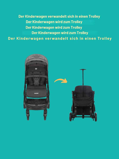 Nania Myla, kompakter Buggy, Kinderwagen 0 bis 4 Jahre (22 kg max), leicht (7,5 kg), Stadtwagen, mit einer Hand in Liegeposition neigbar, großer Aufbewahrungskorb, mit Transporttrolley
