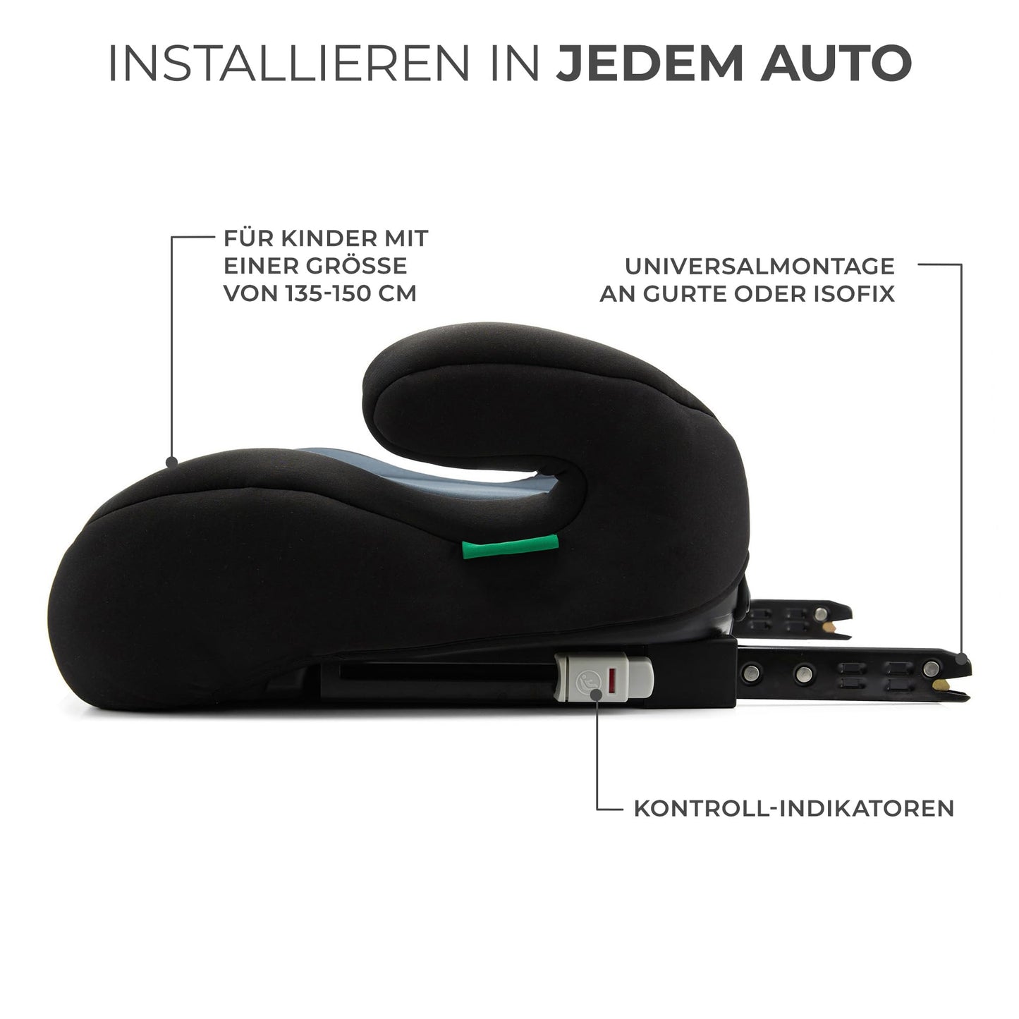 Kinderkraft I-BOOST Kindersitz 135-150cm I-Size, Sitzerhöhung von 9 bis 12 Jahre, Einfache montage, ergonomische Haltung, zusätzlichen Schaumstoff, Schwarz - Meloni2