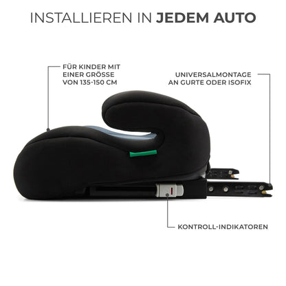 Kinderkraft I-BOOST Kindersitz 135-150cm I-Size, Sitzerhöhung von 9 bis 12 Jahre, Einfache montage, ergonomische Haltung, zusätzlichen Schaumstoff, Schwarz - Meloni2