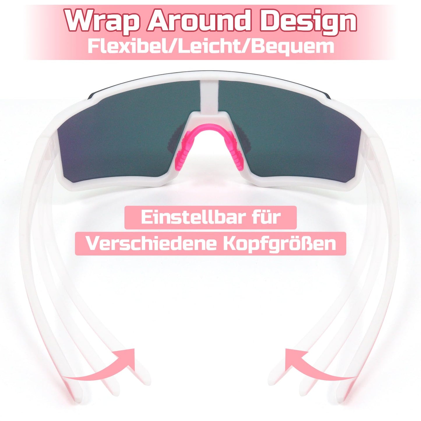 Rosedreamer Schnelle Brille Sport Sonnenbrille Herren Damen Polarisierte Sonnenbrille Fahrradbrille Laufbrille für MTB Rennrad Radfahren Biking Ski FahrradLaufen mit UV400 Schutzbrille
