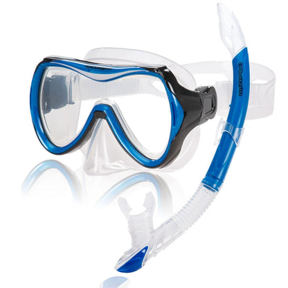 AQUAZON Capri extra Komfortables Kinder Schnorchelset, Taucherbrille mit superweichem Silikon, 7-12 Jahre, glasklarer Blick durch temperiertes Glas
