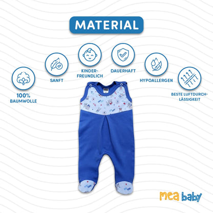 MEA BABY Unisex Strampler mit Aufdruck, Baumwolle, 5er Pack. Baby Strampler Mädchen Baby Strampler Junge