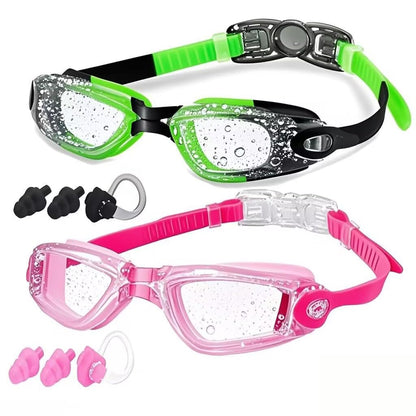 faliring Schwimmbrille Kinder, 2 Stück taucherbrille kinder Junior 3-15 Jahre, Gläsern Wassersport Schwimmbrillen Swimming Goggles Geschenke für Mädchen Jungen
