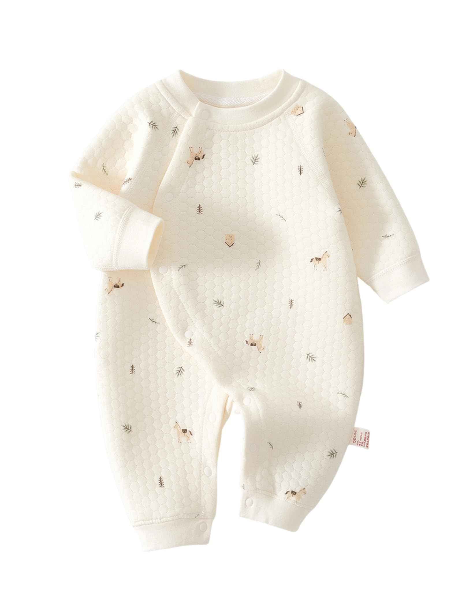 Newborn Unisex Romper, Long Sleeve Jumpsuit, 100% Cotton, Soft & Comfortable, for Outerwear & Sleepwear, Suitable for All Seasons