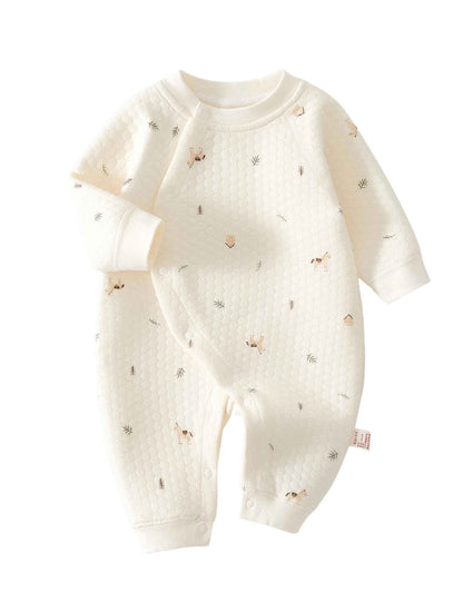 Newborn Unisex Romper, Long Sleeve Jumpsuit, 100% Cotton, Soft & Comfortable, for Outerwear & Sleepwear, Suitable for All Seasons