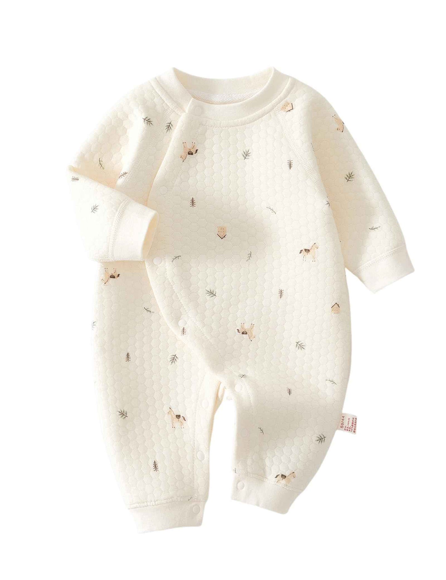 Newborn Unisex Romper, Long Sleeve Jumpsuit, 100% Cotton, Soft & Comfortable, for Outerwear & Sleepwear, Suitable for All Seasons