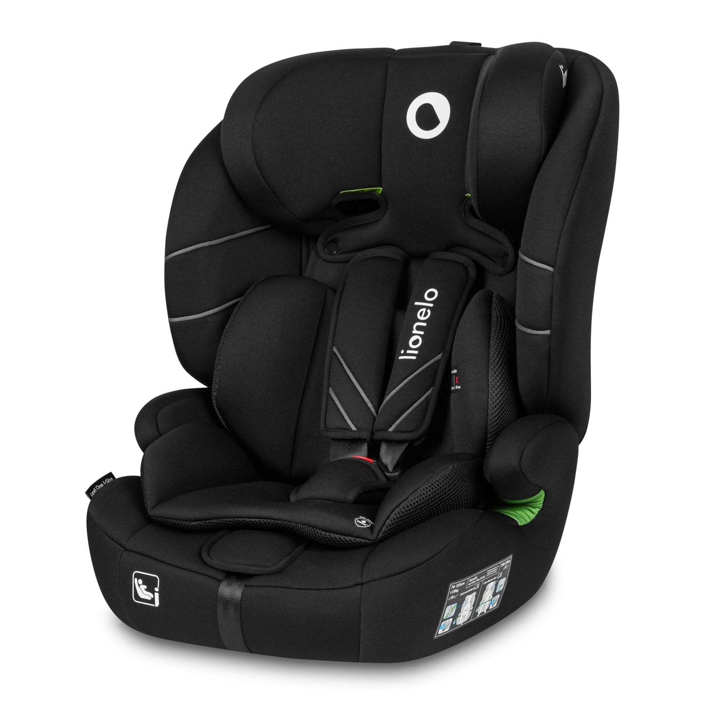 LIONELO LEVI I-SIZE 76-150 cm Kinderautositz, Gruppe 1 2 3, Seitenschutz, 10 Grad Kopfstützenverstellung Bequeme Armlehnen Verstellbare Rückenlehne, R129 i-Size