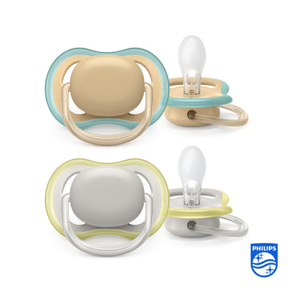 Philips Avent ultra air Schnuller - 4er Pack, BPA-freier, atmungsaktiver Schnuller für Babys von 0-6 Monaten, inklusive Transport- und Sterilisationsbox, Sonne/Regenbogen (Modell SCF085/65) - Meloni2